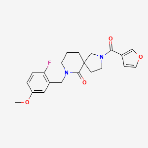 molecular formula C21H23FN2O4 B3812076 7-(2-fluoro-5-methoxybenzyl)-2-(3-furoyl)-2,7-diazaspiro[4.5]decan-6-one 