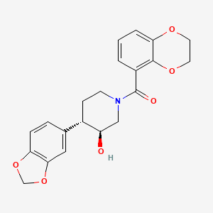 molecular formula C21H21NO6 B3812077 (3S*,4S*)-4-(1,3-benzodioxol-5-yl)-1-(2,3-dihydro-1,4-benzodioxin-5-ylcarbonyl)piperidin-3-ol 