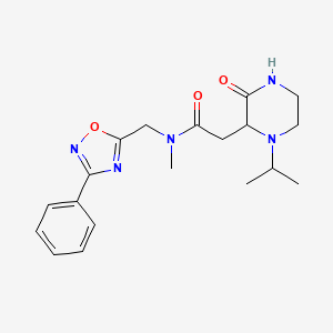 molecular formula C19H25N5O3 B3812079 2-(1-isopropyl-3-oxo-2-piperazinyl)-N-methyl-N-[(3-phenyl-1,2,4-oxadiazol-5-yl)methyl]acetamide 