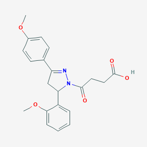 molecular formula C21H22N2O5 B381208 4-[5-(2-methoxyphenyl)-3-(4-methoxyphenyl)-4,5-dihydro-1H-pyrazol-1-yl]-4-oxobutanoic acid 