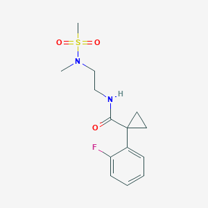 molecular formula C14H19FN2O3S B3812090 1-(2-fluorophenyl)-N-{2-[methyl(methylsulfonyl)amino]ethyl}cyclopropanecarboxamide 