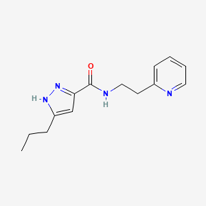 molecular formula C14H18N4O B3812128 3-propyl-N-(2-pyridin-2-ylethyl)-1H-pyrazole-5-carboxamide 