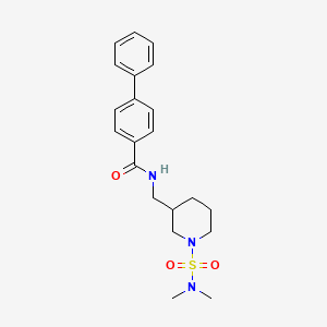 molecular formula C21H27N3O3S B3812146 N-({1-[(dimethylamino)sulfonyl]-3-piperidinyl}methyl)-4-biphenylcarboxamide 