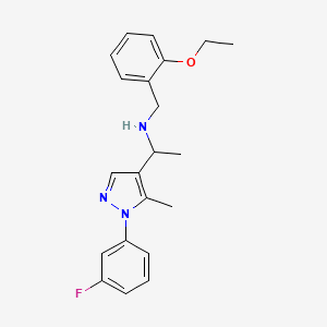 molecular formula C21H24FN3O B3812156 (2-ethoxybenzyl){1-[1-(3-fluorophenyl)-5-methyl-1H-pyrazol-4-yl]ethyl}amine 