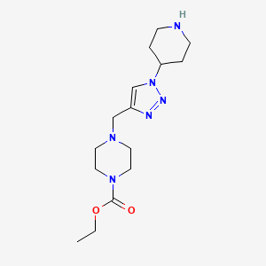 molecular formula C15H26N6O2 B3812167 ethyl 4-[(1-piperidin-4-yl-1H-1,2,3-triazol-4-yl)methyl]piperazine-1-carboxylate 
