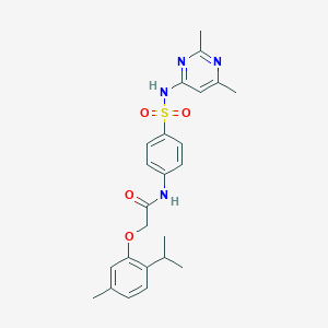molecular formula C24H28N4O4S B381217 N-(4-{[(2,6-dimethyl-4-pyrimidinyl)amino]sulfonyl}phenyl)-2-(2-isopropyl-5-methylphenoxy)acetamide 