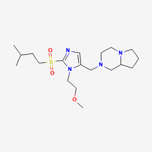 molecular formula C19H34N4O3S B3812194 2-({1-(2-methoxyethyl)-2-[(3-methylbutyl)sulfonyl]-1H-imidazol-5-yl}methyl)octahydropyrrolo[1,2-a]pyrazine 