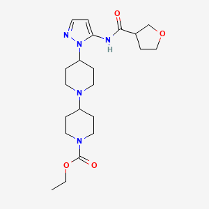 molecular formula C21H33N5O4 B3812200 ethyl 4-{5-[(tetrahydro-3-furanylcarbonyl)amino]-1H-pyrazol-1-yl}-1,4'-bipiperidine-1'-carboxylate 