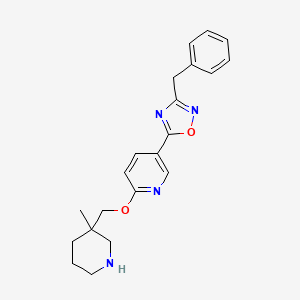 molecular formula C21H24N4O2 B3812210 5-(3-benzyl-1,2,4-oxadiazol-5-yl)-2-[(3-methyl-3-piperidinyl)methoxy]pyridine 