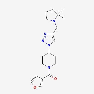 molecular formula C19H27N5O2 B3812223 4-{4-[(2,2-dimethyl-1-pyrrolidinyl)methyl]-1H-1,2,3-triazol-1-yl}-1-(3-furoyl)piperidine trifluoroacetate 