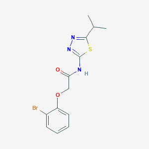 molecular formula C13H14BrN3O2S B381223 2-(2-bromophenoxy)-N-(5-isopropyl-1,3,4-thiadiazol-2-yl)acetamide 