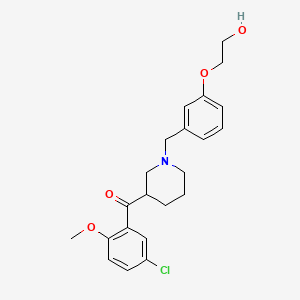 molecular formula C22H26ClNO4 B3812235 (5-chloro-2-methoxyphenyl){1-[3-(2-hydroxyethoxy)benzyl]-3-piperidinyl}methanone 