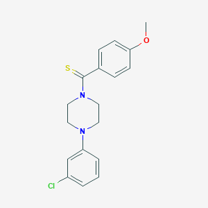 molecular formula C18H19ClN2OS B381225 (4-(3-Clorofenil)piperazin-1-il)(4-metoxifenil)metanotiona CAS No. 327074-70-4