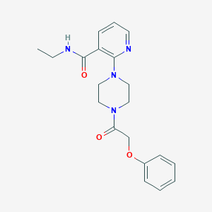 molecular formula C20H24N4O3 B3812262 N-ethyl-2-[4-(phenoxyacetyl)-1-piperazinyl]nicotinamide 