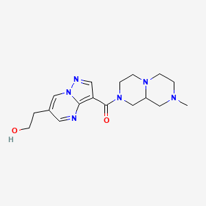 molecular formula C17H24N6O2 B3812279 2-{3-[(8-methyloctahydro-2H-pyrazino[1,2-a]pyrazin-2-yl)carbonyl]pyrazolo[1,5-a]pyrimidin-6-yl}ethanol 