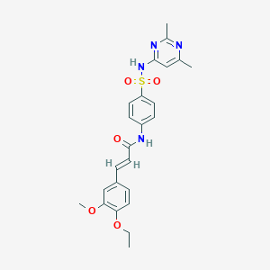 molecular formula C24H26N4O5S B381228 N-(4-{[(2,6-dimethyl-4-pyrimidinyl)amino]sulfonyl}phenyl)-3-(4-ethoxy-3-methoxyphenyl)acrylamide CAS No. 335210-77-0