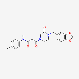 3-[4-(1,3-benzodioxol-5-ylmethyl)-3-oxopiperazin-1-yl]-N-(4-methylphenyl)-3-oxopropanamide