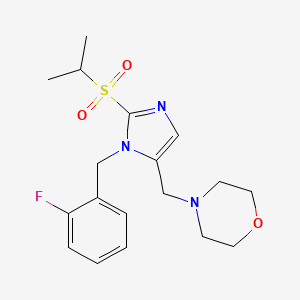 molecular formula C18H24FN3O3S B3812303 4-{[1-(2-fluorobenzyl)-2-(isopropylsulfonyl)-1H-imidazol-5-yl]methyl}morpholine 