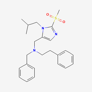 molecular formula C24H31N3O2S B3812305 N-benzyl-N-{[1-isobutyl-2-(methylsulfonyl)-1H-imidazol-5-yl]methyl}-2-phenylethanamine 