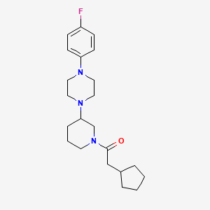 molecular formula C22H32FN3O B3812306 1-[1-(cyclopentylacetyl)-3-piperidinyl]-4-(4-fluorophenyl)piperazine 