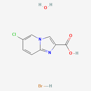 molecular formula C8H8BrClN2O3 B3812309 6-chloroimidazo[1,2-a]pyridine-2-carboxylic acid hydrobromide hydrate 