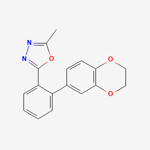 molecular formula C17H14N2O3 B3812315 2-[2-(2,3-dihydro-1,4-benzodioxin-6-yl)phenyl]-5-methyl-1,3,4-oxadiazole 
