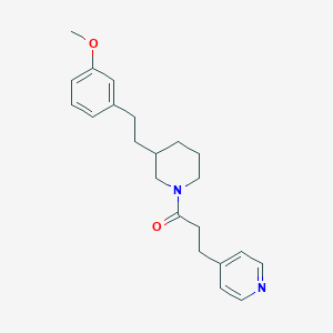 molecular formula C22H28N2O2 B3812329 4-(3-{3-[2-(3-methoxyphenyl)ethyl]-1-piperidinyl}-3-oxopropyl)pyridine 