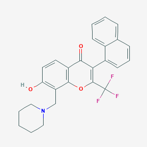 molecular formula C26H22F3NO3 B381234 7-hydroxy-3-(1-naphthyl)-8-(1-piperidinylmethyl)-2-(trifluoromethyl)-4H-chromen-4-one CAS No. 329225-45-8