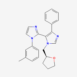 molecular formula C24H24N4O B3812340 1-(3-methylphenyl)-5'-phenyl-3'-[(2S)-tetrahydrofuran-2-ylmethyl]-1H,3'H-2,4'-biimidazole 