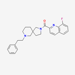 molecular formula C26H28FN3O B3812343 8-fluoro-2-{[7-(2-phenylethyl)-2,7-diazaspiro[4.5]dec-2-yl]carbonyl}quinoline 