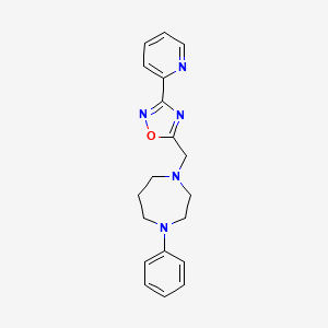 molecular formula C19H21N5O B3812357 1-phenyl-4-{[3-(2-pyridinyl)-1,2,4-oxadiazol-5-yl]methyl}-1,4-diazepane 