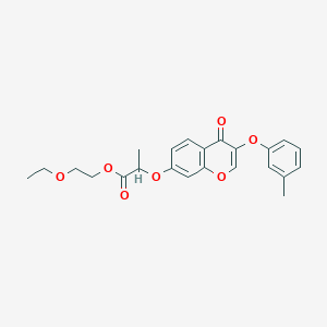 molecular formula C23H24O7 B381236 2-ethoxyethyl 2-{[3-(3-methylphenoxy)-4-oxo-4H-chromen-7-yl]oxy}propanoate CAS No. 335210-71-4