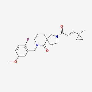 molecular formula C23H31FN2O3 B3812360 7-(2-fluoro-5-methoxybenzyl)-2-[3-(1-methylcyclopropyl)propanoyl]-2,7-diazaspiro[4.5]decan-6-one 