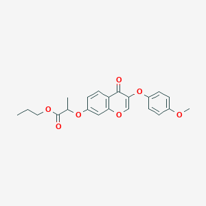 molecular formula C22H22O7 B381237 propyl 2-{[3-(4-methoxyphenoxy)-4-oxo-4H-chromen-7-yl]oxy}propanoate CAS No. 329225-46-9