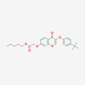 molecular formula C26H30O6 B381238 pentyl {[3-(4-tert-butylphenoxy)-4-oxo-4H-chromen-7-yl]oxy}acetate CAS No. 329225-58-3
