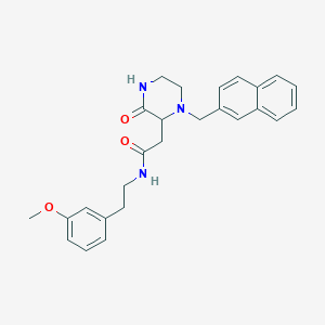 molecular formula C26H29N3O3 B3812386 N-[2-(3-methoxyphenyl)ethyl]-2-[1-(2-naphthylmethyl)-3-oxo-2-piperazinyl]acetamide 