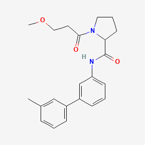 molecular formula C22H26N2O3 B3812401 1-(3-methoxypropanoyl)-N-(3'-methyl-3-biphenylyl)prolinamide 