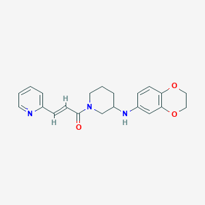 molecular formula C21H23N3O3 B3812404 N-(2,3-dihydro-1,4-benzodioxin-6-yl)-1-[(2E)-3-(2-pyridinyl)-2-propenoyl]-3-piperidinamine 