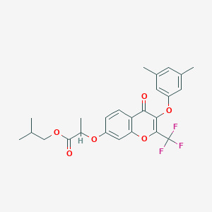 molecular formula C25H25F3O6 B381243 isobutyl 2-{[3-(3,5-dimethylphenoxy)-4-oxo-2-(trifluoromethyl)-4H-chromen-7-yl]oxy}propanoate 