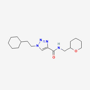 molecular formula C17H28N4O2 B3812431 1-(2-cyclohexylethyl)-N-(tetrahydro-2H-pyran-2-ylmethyl)-1H-1,2,3-triazole-4-carboxamide 