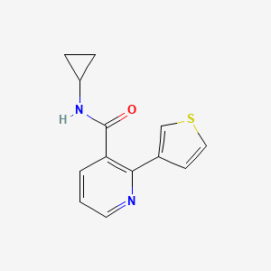 molecular formula C13H12N2OS B3812442 N-cyclopropyl-2-(3-thienyl)nicotinamide 