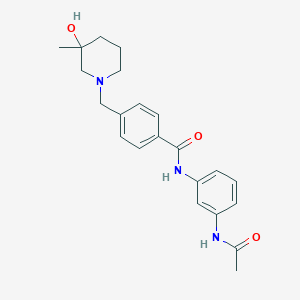 N-[3-(acetylamino)phenyl]-4-[(3-hydroxy-3-methylpiperidin-1-yl)methyl]benzamide