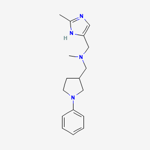 molecular formula C17H24N4 B3812480 N-methyl-1-(2-methyl-1H-imidazol-4-yl)-N-[(1-phenylpyrrolidin-3-yl)methyl]methanamine 
