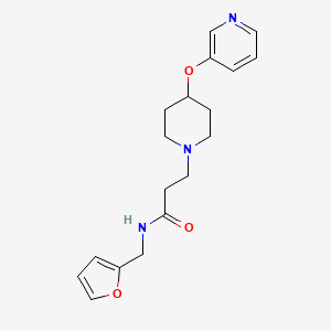 molecular formula C18H23N3O3 B3812514 N-(2-furylmethyl)-3-[4-(pyridin-3-yloxy)piperidin-1-yl]propanamide 