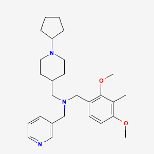 molecular formula C27H39N3O2 B3812530 1-(1-cyclopentyl-4-piperidinyl)-N-(2,4-dimethoxy-3-methylbenzyl)-N-(3-pyridinylmethyl)methanamine 
