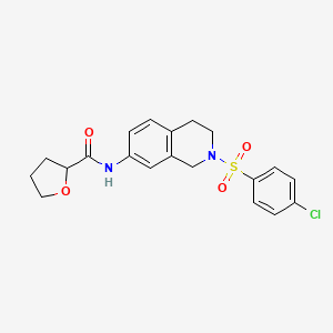 molecular formula C20H21ClN2O4S B3812553 N-{2-[(4-chlorophenyl)sulfonyl]-1,2,3,4-tetrahydro-7-isoquinolinyl}tetrahydro-2-furancarboxamide 