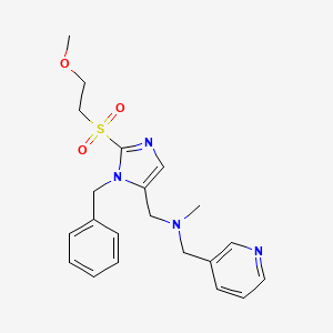 molecular formula C21H26N4O3S B3812555 ({1-benzyl-2-[(2-methoxyethyl)sulfonyl]-1H-imidazol-5-yl}methyl)methyl(3-pyridinylmethyl)amine 