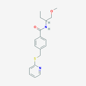molecular formula C18H22N2O2S B3812572 N-[1-(methoxymethyl)propyl]-4-[(pyridin-2-ylthio)methyl]benzamide 
