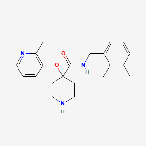 molecular formula C21H27N3O2 B3812580 N-(2,3-dimethylbenzyl)-4-[(2-methylpyridin-3-yl)oxy]piperidine-4-carboxamide 
