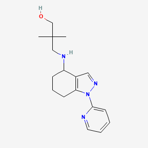 molecular formula C17H24N4O B3812587 2,2-dimethyl-3-{[1-(2-pyridinyl)-4,5,6,7-tetrahydro-1H-indazol-4-yl]amino}-1-propanol 